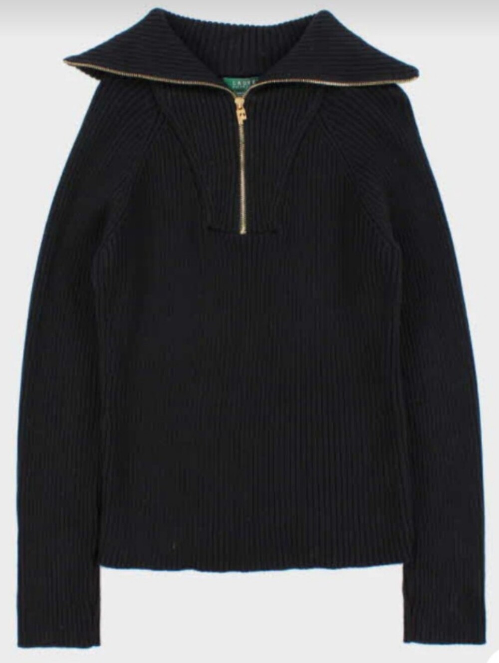 Vintage Ralph Lauren 1/4 Zip 100% Cotton High Neck Sweater Size XL EUC